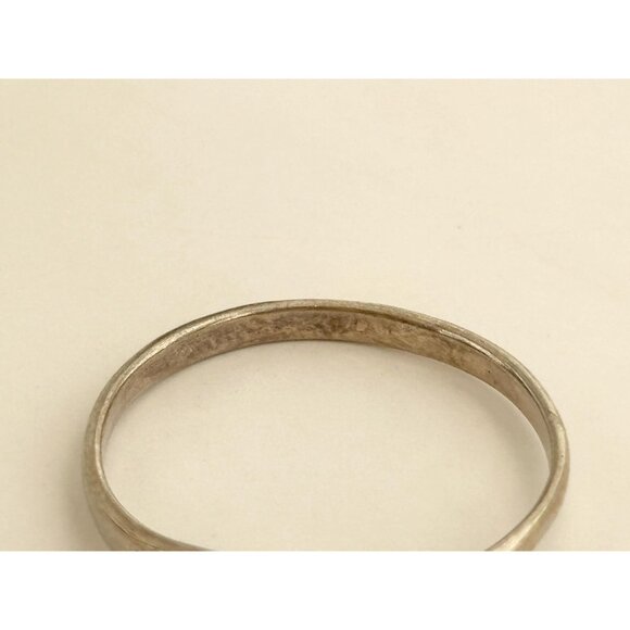 Dainty Black Enameled Cocktail 925 Sterling Silver Vintage Ring - sz 7.75 - Picture 11 of 13